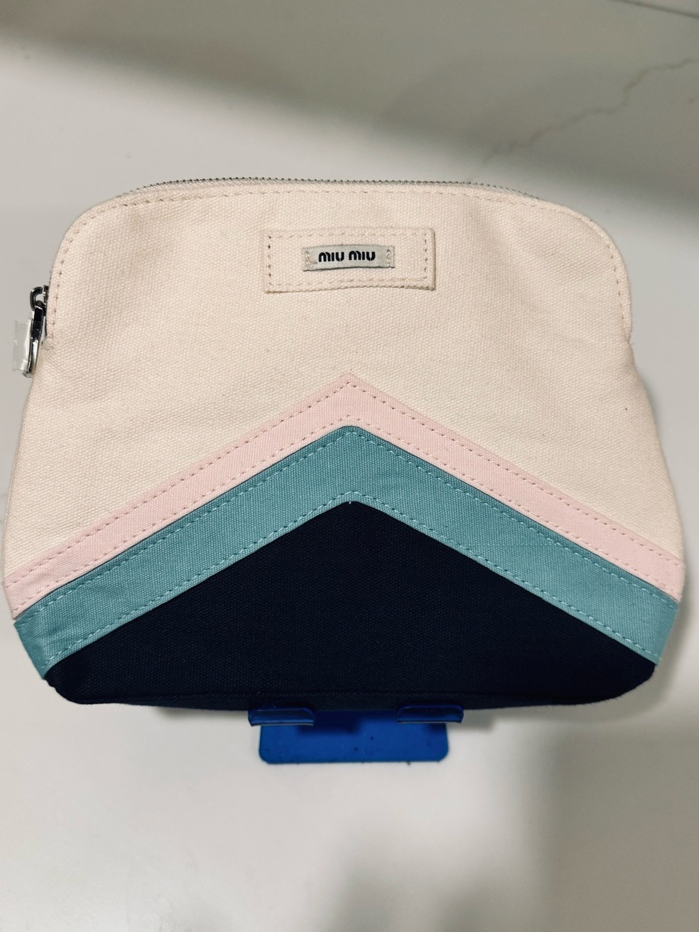 Miu Miu Colorblock Canvas Cosmetic Pouch Bag – NWOT